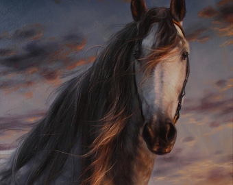 Home decor, Wall art, Original horse painting, Horse art, Wild horse, Large wall art, Oil on canvas, Original oil painting, Animals art