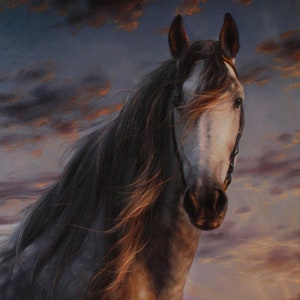 Home decor, Kunst aan de muur, Origineel paard schilderij, Paard kunst, Wild paard, Grote kunst aan de muur, Olie op canvas, Originele olieverf, Dieren kunst
