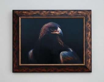 鷲のオリジナル絵画、鳥のアート、鷲のホームデコレーション、大型動物