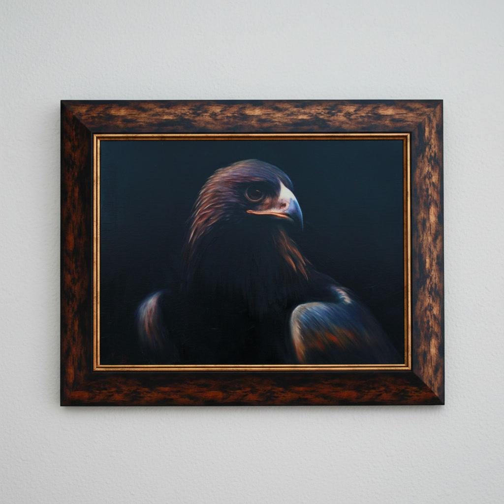 鷲のオリジナル絵画、鳥のアート、鷲のホームデコレーション、大型動物