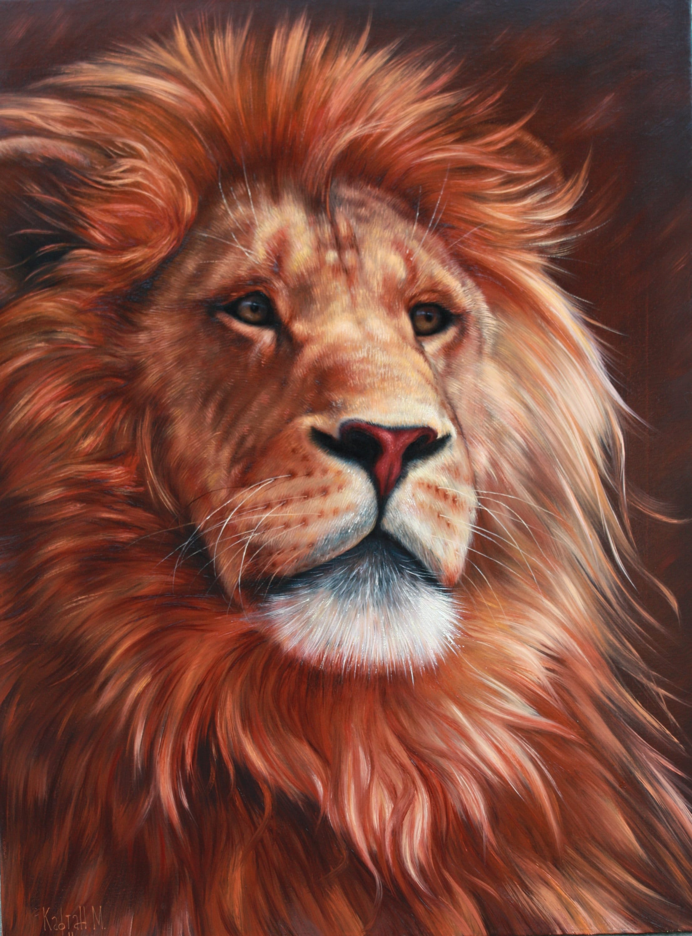 Home Decor Wall Art Original Lion Art Oil Art Original Oil Etsy