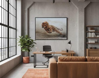狩りをするチーター、ホームデコレーション、ウォールアート