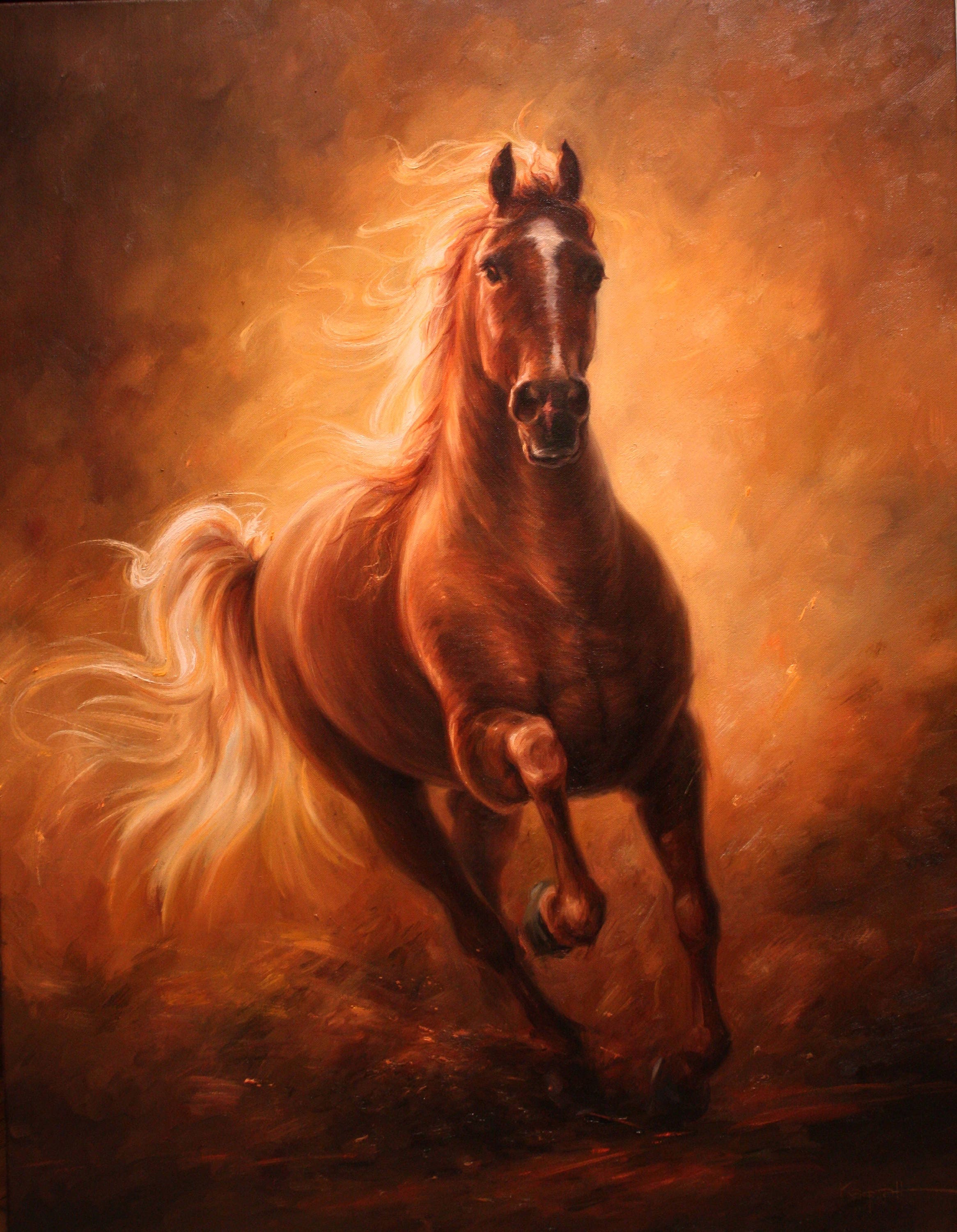 Mustang Horse Art Equestrian Decor Horse Lover Gift Wild Horse Painting
