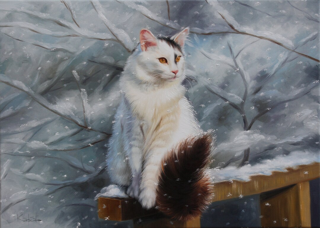 キャンバスに描かれたカスタムペット肖像画、動物のオリジナル絵画