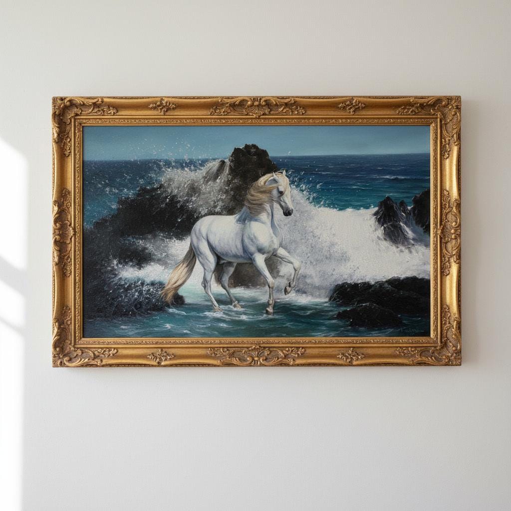 油絵　馬 十時孝好「UMA95－6（馬）」油絵・SM 絵画買取・販売の小竹美術