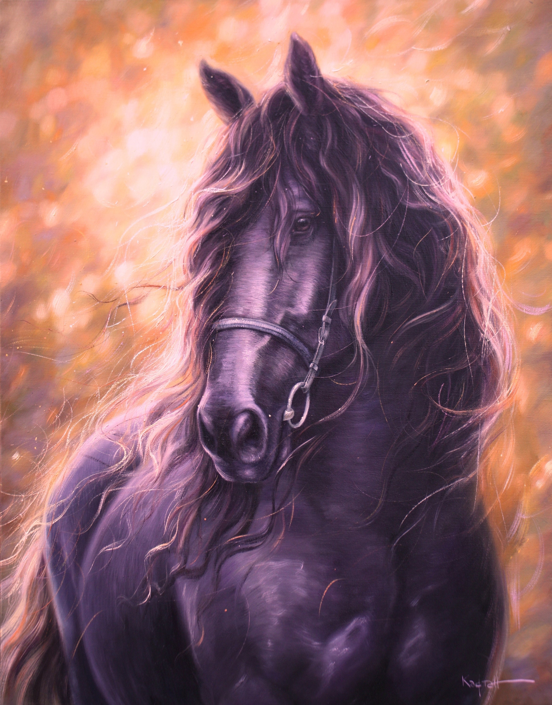 Wild Horse Oil Painting Animals Oil Painting on Canvas Etsy