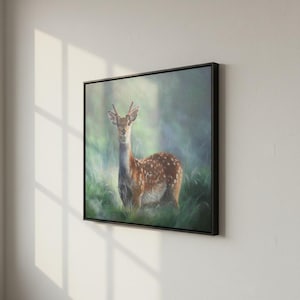Forest deer painting, Original art, Ready to hang, Deer portrait, Art for living room, Realistic pictures with animals, Art for home decor image 3