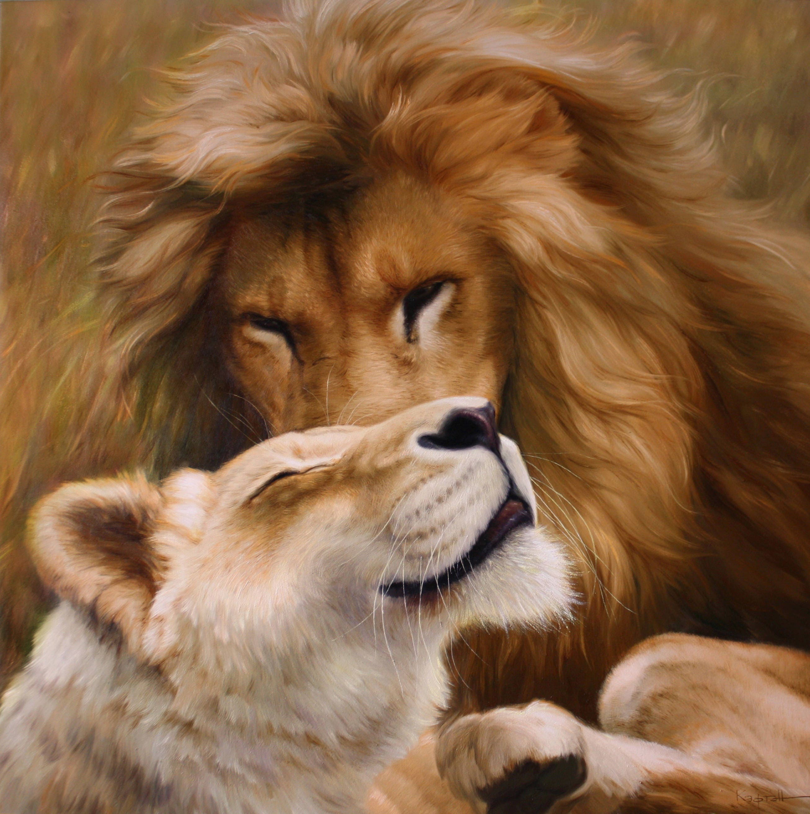 Любовный лев неделя. Картина "Лев". Лев и львица. Львы любовь. Лев живопись.