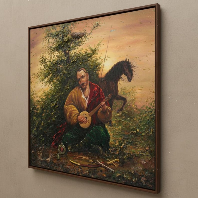 Cossack Mamay Oil Painting, Ukrainian Historical Art image 2