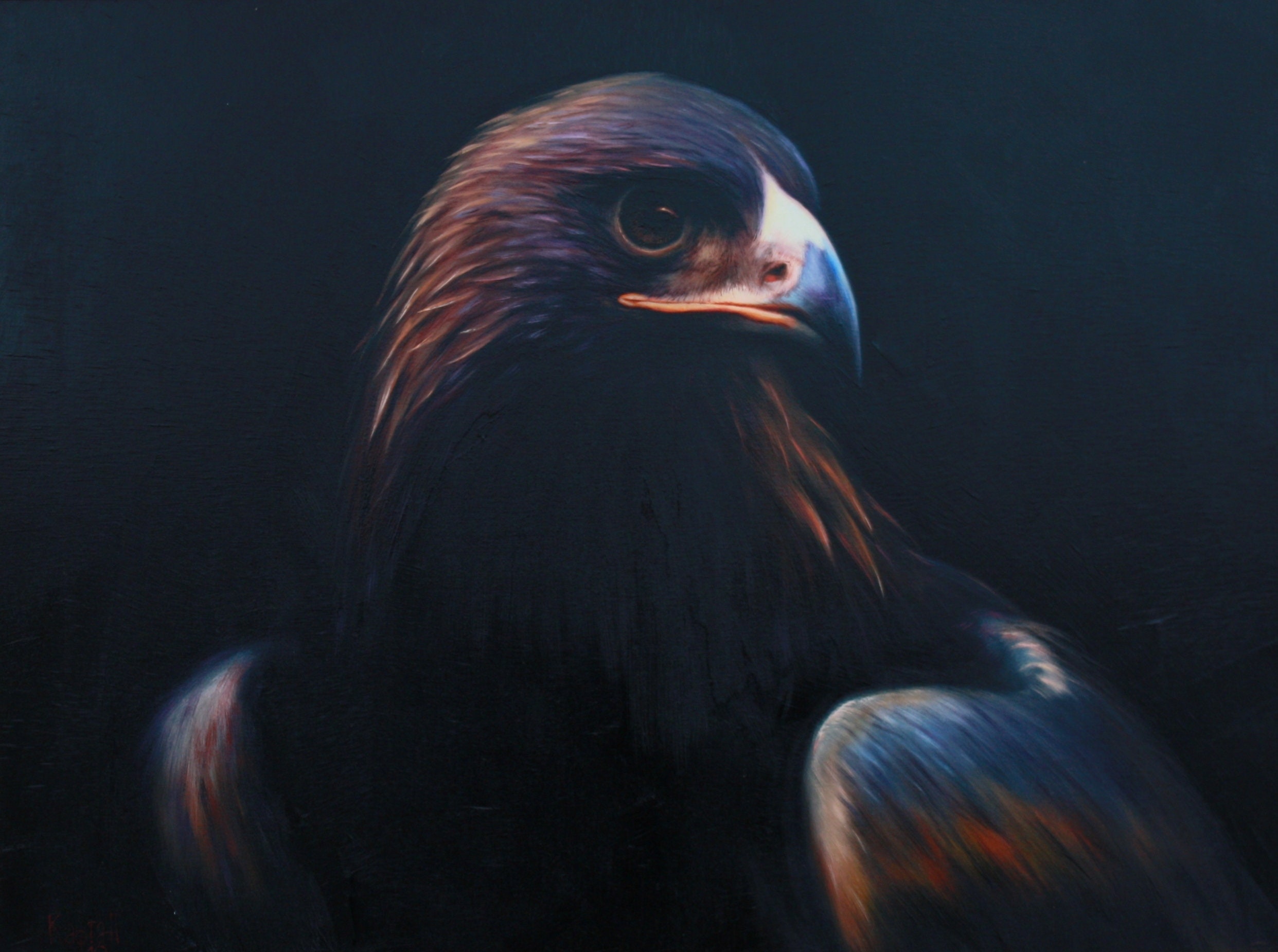 鷲のオリジナル絵画、鳥のアート、鷲のホームデコレーション、大型動物