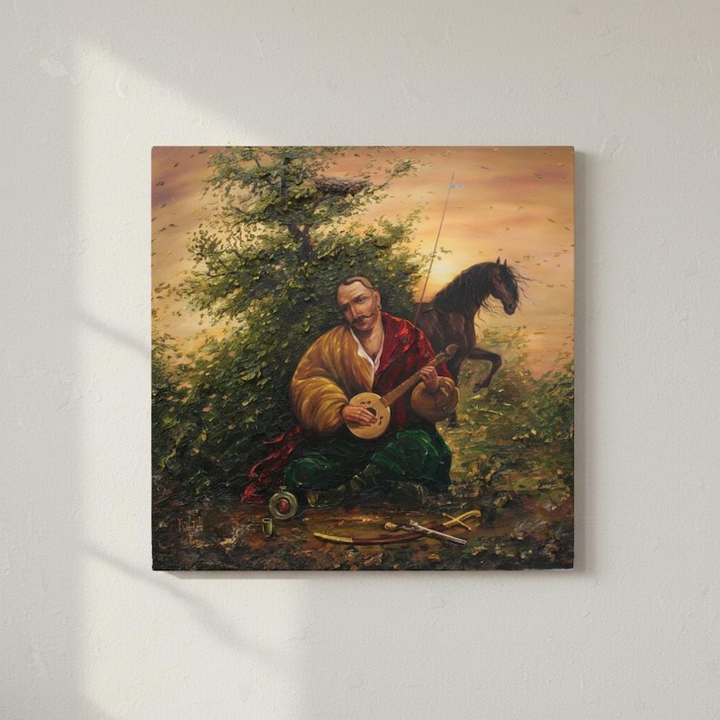 Cossack Mamay Oil Painting, Ukrainian Historical Art image 3