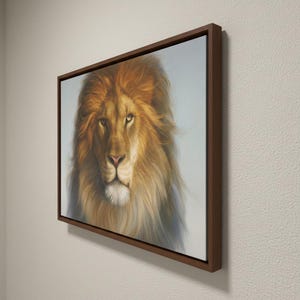 The king of beasts, Original lion art, Wall art, Original oil painting, Lion on canvas, Animals painting, Large wall art, Realism painting image 2