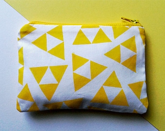 Hand Printed Zelda Triforce Triangle Coin Purse