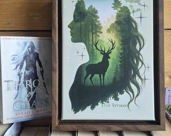 Throne of Glass Inspired Framed Canvas Print | Fantasy Bookish Wall Art | Terrasen Book Artwork | Stylish Bookshelf Decor