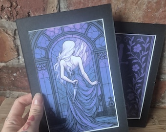 POWERLESS lot de 2 oeuvres d'art, romance fantastique, impressions montées ennemis des amoureux