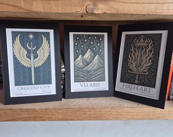 VELARIS FIREHEART Art sur le thème de Crescent City, lot de 3 ! Impression d'art fan inspirée du livre, décoration d'étagère fantastique