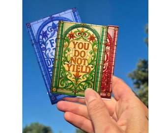 Set of 3 Fantasy ACEO Prints | Bookish Art Cards | Stained Glass Inspired | Romantasy SJM Decor | Mini Art Prints