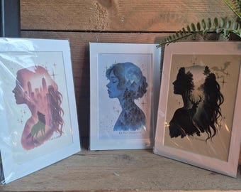 Art mural livresques COLORFUL FANTASY | Acotar téléchargement numérique, Terrasen inspiré Art lot de 3 impressions, livre d'art Crescent City