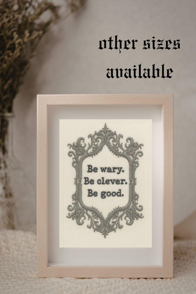 ONE DARK WINDOW Art Print – Fantasy Bookshelf Decor - Be Wary Be Clever Be Good Design, Gothic Style Bookend - Dark Bookish Gift