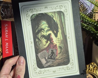 ONE DARK Window Book thème Art, impression d'art d'inspiration gothique, merch de livre de cartes de tarot, décoration d'étagère fantastique, art mural de bibliothèque à la maison