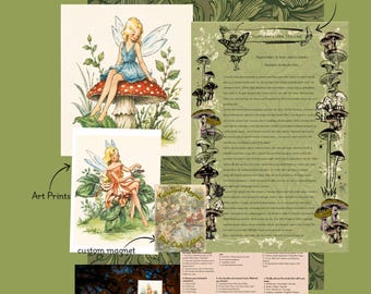 Bookish Happy Mail, VINTAGE FAIRY & Enchanted Woodland, SNAIL Mail book envelope, September Fantasy Mail Club