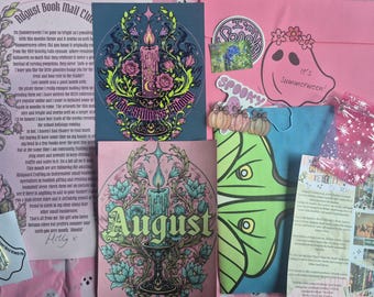 SNAIL MAIL book envelope, Summerween Theme Art | Fantasy Book Gift | Bookish Happy Mail | Colourful Sticker set | enamel metal brooch pin