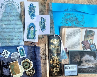 Monthly Book SNAIL MAIL, ACEO collectors cards | Fantasy Book Gift | Bookish Happy Mail | Pirate theme Scrap Booking