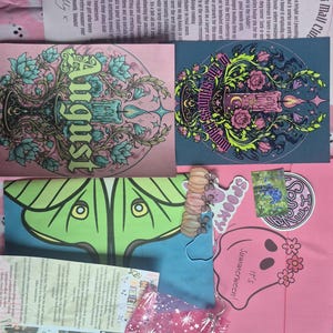 SNAIL MAIL book envelope, Summerween Theme Art | Fantasy Book Gift | Bookish Happy Mail | Colourful Sticker set | enamel metal brooch pin