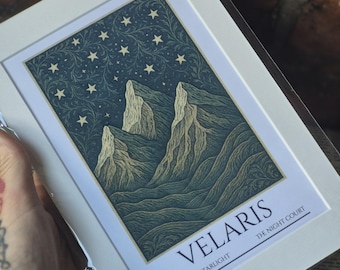 ACOTAR Velaris Mountain Print | Fantasy Book Wall Art | City of Starlight Decor | Night Court Inspired Gift | Bookish Print