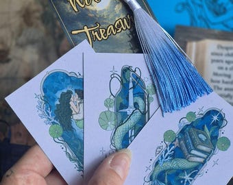Fantasy MERMAID ACEO Card Set of 3 | Bookish Art Prints | Collectible Mini Art Cards | Pirate theme Prints | Bookshelf Decor