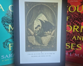 Conception ACOTAR CHAPITRE 55, impression d'art classique romantique fantastique, décoration d'étagère vintage, style William Morris