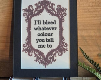 Dorian Book Quote - TÉLÉCHARGEMENT NUMÉRIQUE - Motif brodé rouge, décoration d'étagère