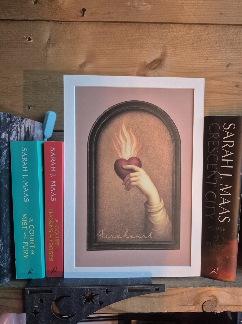 Fantasy Bookish Wall Art | Medieval Fantasy Painting | Romantasy Decor for Book Lovers | Throne of Glass Artwork | Fireheart Print