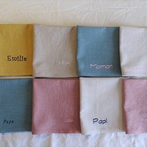 Personalized embroidered linen napkin Personalized wedding napkin Mother's Day gift Wedding gift
