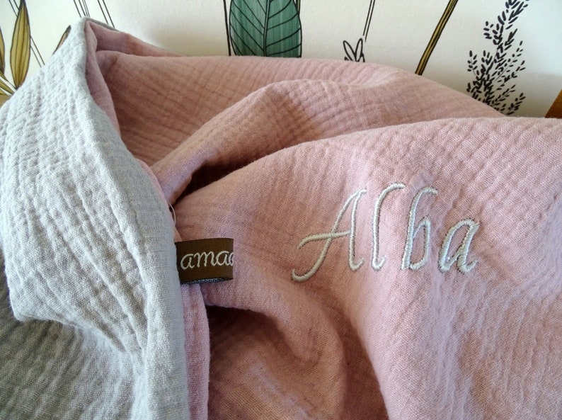Couverture d'été bébé personnalisée Couverture d'été bébé doublée Couverture bébé double gaze Plaid bébé doublé Lange bébé doublé Bild 1