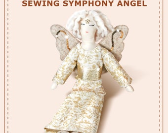 Sewing Pattern Fairy Angel Christmas rag doll, Paper Pattern Easy to Follow Instructions / Christmas Tree Fairy Doll Thanksgiving 36cm 14"