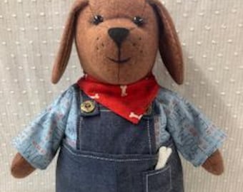 Spielzeug Welpe Hund Schnittmuster - Bertie Bones Schnittmuster & Nähanleitung für Hündchen und seine Kleidung Country Folk von Brenda Walker