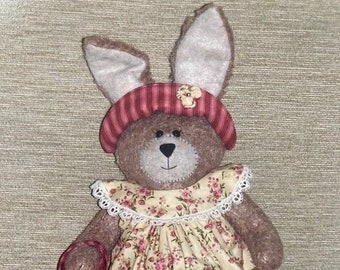 Sewing Pattern Jointed Toy Bunny Rabbit and her clothes - full size paper pattern & instructions Lady Primrose by Brenda Walker Country Folk