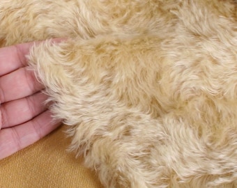Mohair Fabric 20mm German Helmbold Yellow Honey Whirl traditional teddy bear making & vintage bear repairs 1/4m 1/8m 1/6m sizes Top Quality