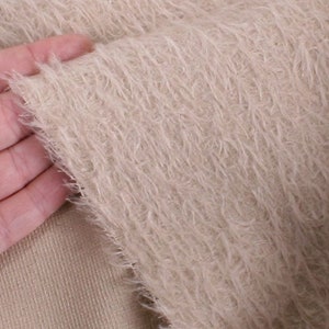 Mohair Fabric Helmbold 12mm Sparse – Porridge Beige German 1/4m 1/8m 1/6m sizes for traditional teddy bear making + vintage repairs Quality