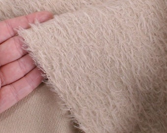 Mohair Fabric Helmbold 12mm Sparse – Porridge Beige German 1/4m 1/8m 1/6m sizes for traditional teddy bear making & vintage repairs Quality