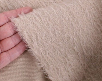 Mohair Fabric Helmbold 12mm Sparse – Porridge Beige German 1/4m 1/8m 1/6m sizes for traditional teddy bear making + vintage repairs Quality