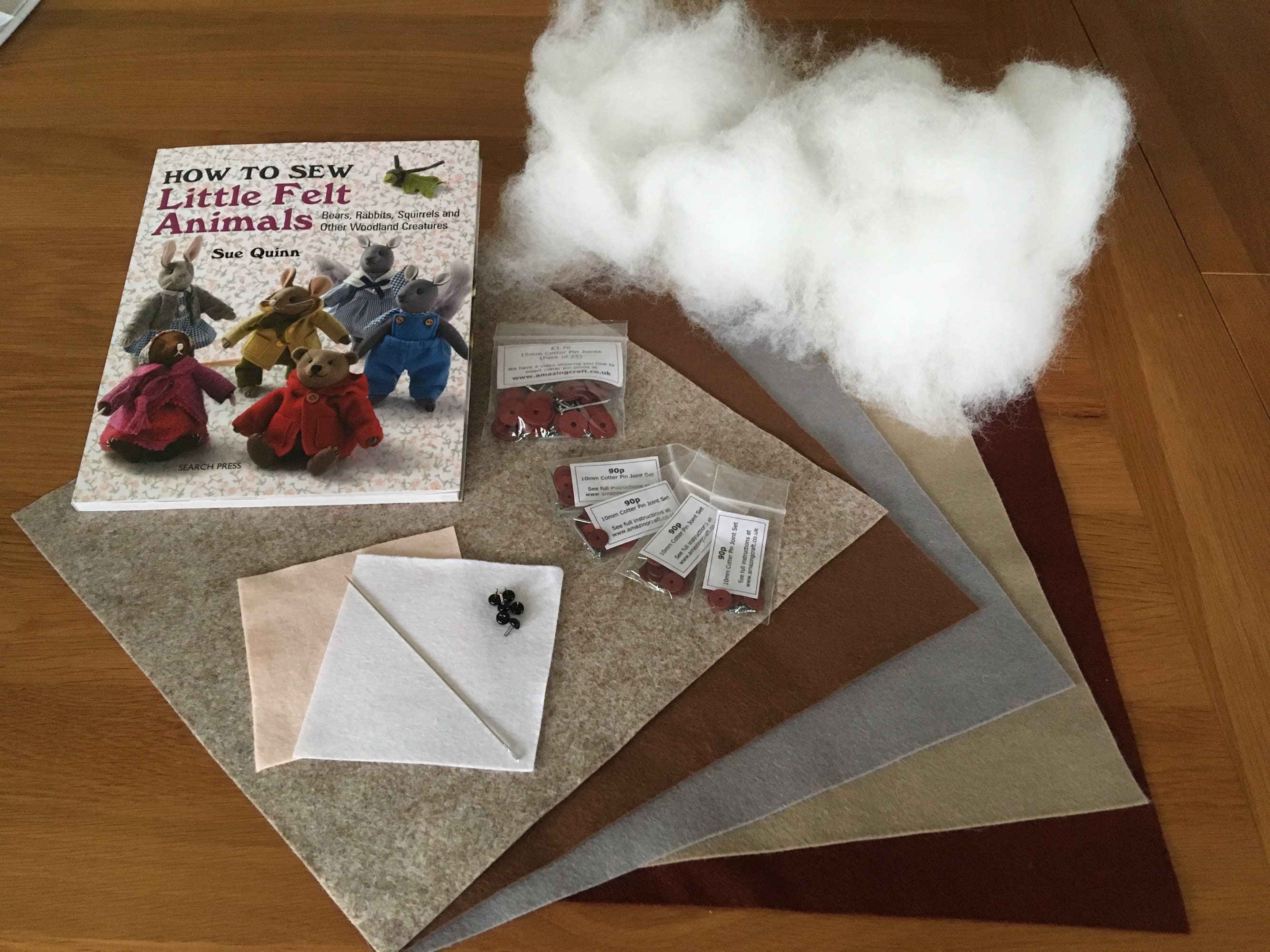 How to Sew Little Felt Animals by Sue Quinn. Book and Etsy
