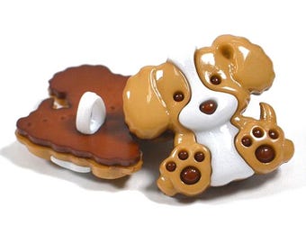 Tierschaft Knöpfe - Hund, Katze, Maus, Panda Bär & Pinguin Formen Packung mit 5 Knöpfen - 18 mm-25 mm Größe - Für Handwerk, Spielzeug und Kleidung
