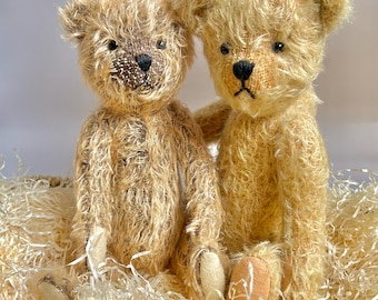 Teddy Bär Nähen Kit oder Schnittmuster Traditionelle Mohair, gegliedert, Glasaugen 25 cm Bailey Bear. Kit enthält alle Materialien & Schnittmuster in Originalgröße