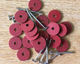 Splitpenverbindingen voor mohair teddyberen en poppen T-kop Maten 6 mm, 8 mm, 10 mm, 12 mm en 15 mm (1/4" - 5/7") Britse kwaliteit 5, 25 of 50 verpakkingen