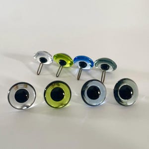 Glazen ogen glanzend gekleurde Britse paren van topkwaliteit, rechte lus - 6 mm 8 mm 10 mm 12 mm voor kunstenaarsteddyberen, kunstpoppen, naaldvilten