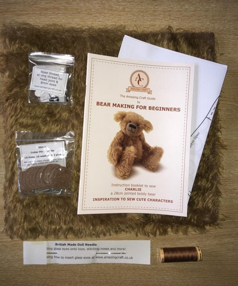Traditional Teddy Bear Making Kit -sewing Mohair Teddy Bear for ...