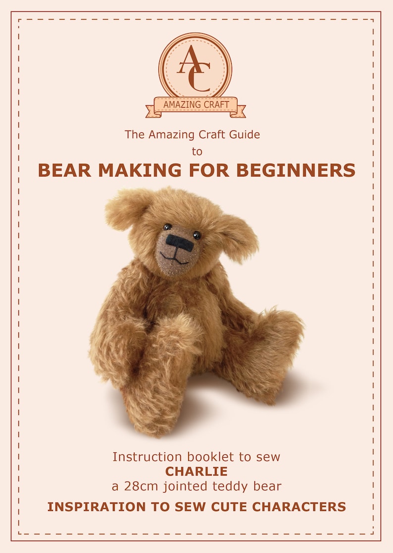 Sewing Mohair Teddy Bear Making for Beginners Charlie Mohair bear Making Kit
