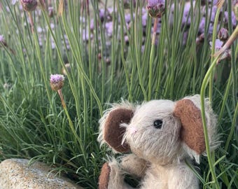 Sewing Pattern and Full Kit for Mohair Toy Mouse with all materials & instructions. Traditional Jointed 12cm Mouse Teddy Bear glass eyes